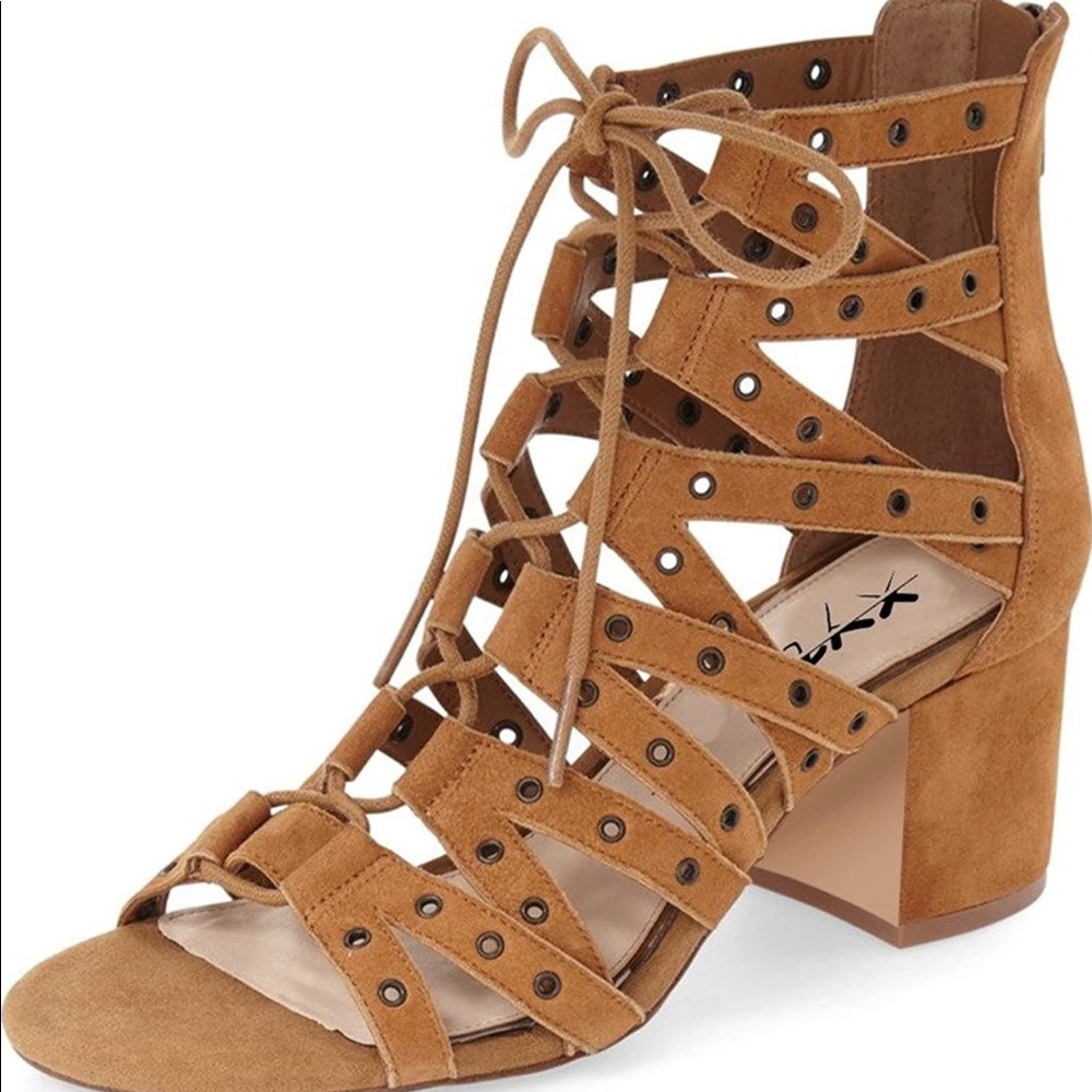 Ankle High Sandal Booties Low Chunky Heels